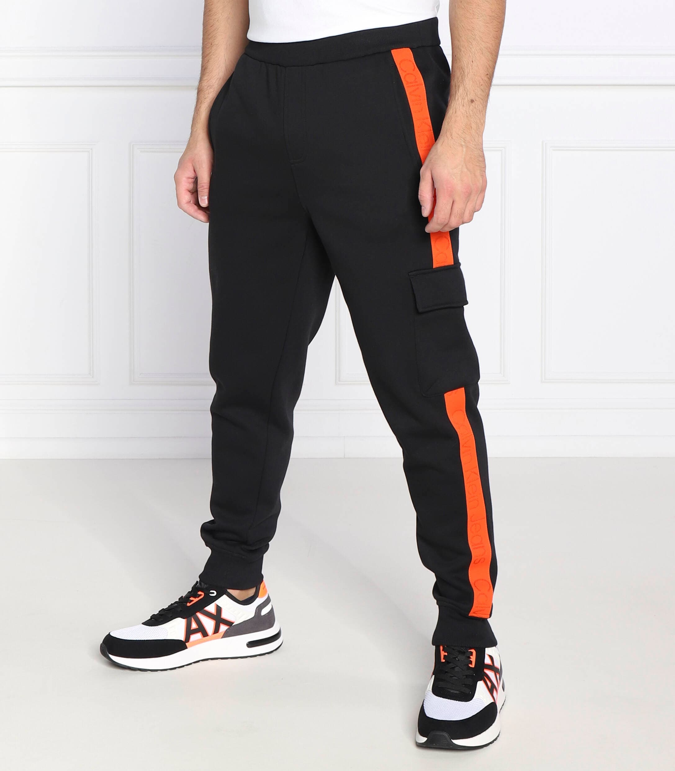Pantalones Calvin Klein Hombre Logo Tape, Negro