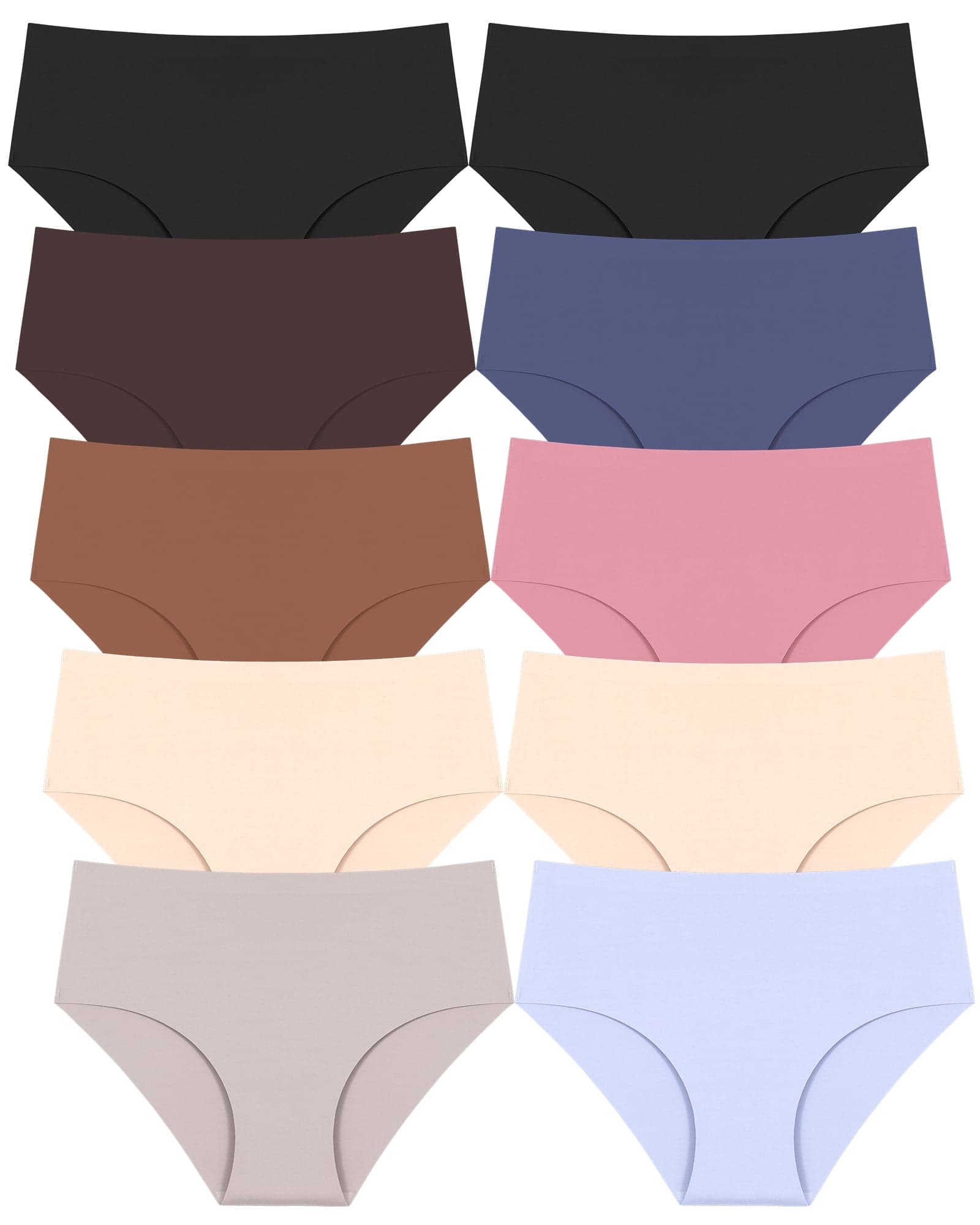 Finetoo 10 Chiếc Quần Lót Liền Mảnh Nữ Không Lộ Đường May Mid-Rise Hipster Cheeky Bikini XS-XL